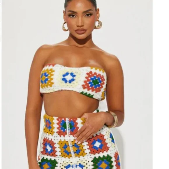Gorgeous 🔥2pc CROCHET Set NWT - Picture 2 of 10